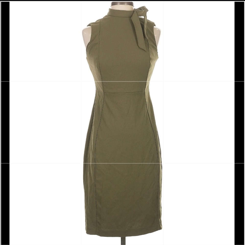NWT Calvin Klein Sleeveless Bow Neck Sheath Dress